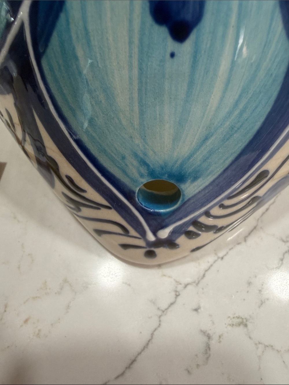 Handcrafted Spanish Blue Floral Ceramic Wall Decor. - Picture 8 of 11